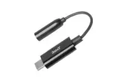 3sixT Hi-Res Audio Connector-USB-C to 3.5mm Cable 0.1m For Headphone Black