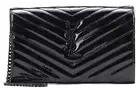 $1890 New Saint Laurent YSL Medium WOC Chain Wallet Patent Leather Purse Bag Box