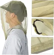 TOGEVAL 2Pcs Head Protecting Net Lightweight Face Mesh Net for Outdoor Hiking Camping and Climbing Insect Bug Prevention Army Green