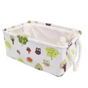 1pcs Storage Basket Cotton And Linen Rectangular Prints Home Storage Bins For Supplies