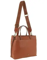 [PIERRE CARDIN] Leather Crossbody Bag in Tan