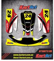 Unico go kart sticker kit NERO STYLE decals / stickers / Kart Art