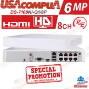 Hikvision 6MP 8 ch Mini 1U 8 PoE Network Video Recorder DS-7108NI-Q1/8P 1SATA US