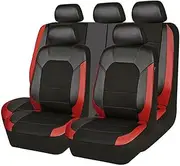 Universal Car Seat Cover Compatible for Ford Focus MK1 MK2 MK3 MK4 Fusion Focus 2 3 Mitsubishi Lancer X Sport 3 Outlander Chery Tiggo 7 Pro(Black Red)