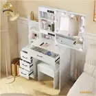 NEW Dressing Table Set With LED Makeup Mirror & Cushion Stool Makeup Vanity Desk