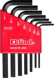 EKLIND 10107 Hex-L Key Allen Wrench - 7Pc Set SAE Inch Sizes 5/64-1/4 Short Seri