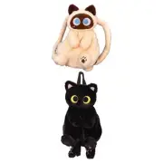 Plush Animal Cat Backpack Stylish Schoolbag for Student Teens Birthday Gifts