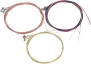 LRXIYODE Folk Guitar Strings Set 6 Pieces Metal Strings for Acoustic Classical Guitars Smooth Coated for Easy Replacement