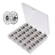 Sewing Machine Bobbins, 25pcs Metal Bobbins in Storage Box