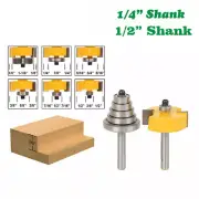 1/2-Inch 1/4-Inch Shank Rabbet Router Bit with 6 Bearings Set -set of 2