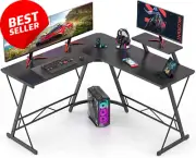 L Shaped Desk,51"Computer Corner Desk,Home Office,Gaming Workstation,Black