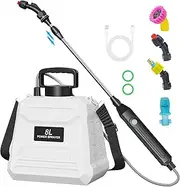 Battery Powered Sprayer 2 Gallon, 7.4V Powerful Electric Sprayer with 4 Mist Nozzles, Rechargeable Handle with 36.22'' Retractable Wand, Adjustable Shoulder Strap, Weed Sprayers in Lawn Garden Yard