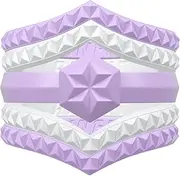 [Rinfit] Silicone Wedding Ring for Women Set of Thin & Stackable Rings. 5 Rings Pack. Comfortable, Soft Rubber Wedding Bands. Durable Wedding Rings U.S. Patent Pending. Size 4-10