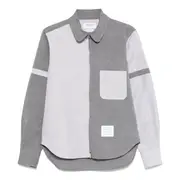 [Thom Browne] Tonal University Stripe Funmix Armband Shirt Men