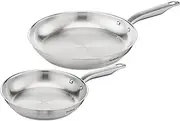 Tefal E492S225 Virtuoso Stainless Steel Induction Uncoated Frying Pan (2 Piece Set)