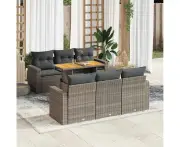 Garden sofa set grey modular outdoor cushions storage adjustable table