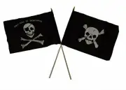 12x18 12"x18" Wholesale Combo Pirate Commitment & Crossbones Stick Flag