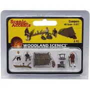 Camper Figures for HO OO Scale Model Railway and Dioramas from Woodland Scenics