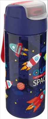 Lunch Buddies Spaceship Kids Bottle Water Tumbler 14oz Sip Drinking Cup w/Straw