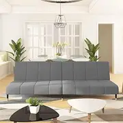Generic 2-Seater Sofa Bed Light Grey Velvet