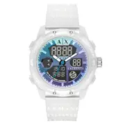 Armani Exchange Analog-Digital Clear Silicone Men's Watch (AX2963)