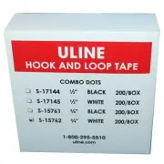 S-15762 ULINE, Combo White HOOK AND LOOP TAPE, 3/4'' Dots 200/Box