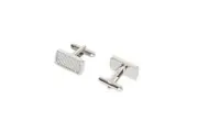 Van Heusen Men's Rectangle T-Bar Cufflinks Formal Business Accessory Silver
