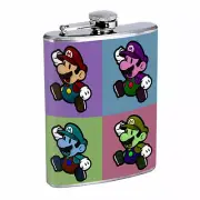 Pop Art D8 Flask 8oz Stainless Steel Hip Drinking Whiskey Retro