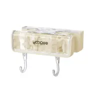 Mop Holder Double-ended Mop Clip Punch-free Broom Rack Space Saving Bathroom Organizer with Hook for Home