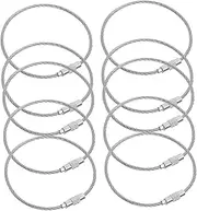 Ipetboom 10pcs Stainless Steel Key Ring Loops with Twist Locks Wire Keychains for Luggage Tags Id Tags and Tool Hanging Lightweight and Stylish Accessory for Travel
