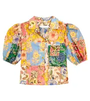 [Zimmermann Kids] Zimmermann Kids Junie patchwork puff-sleeve shirt Y 8 multicoloured