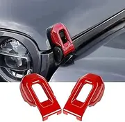 Hoolcar Hood Latch Lock Catch Brackets Cover for 2018-2021 Jeep Wrangler JL JLU & 2020-2021 Gladiator JT, Red