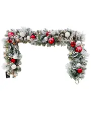 The Vancouver Pre-Decorated Flocked Garland Prelit 1.8m