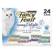 Fancy Feast Cat Adult Creamy Delights Pate Poultry And Grilled Seafood Variety Pack 85g X 24 1 Pack