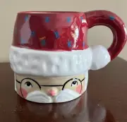 Anthropologie Isabela Dos Santos Cozy With Mr. Santa Claus Stoneware Mug New