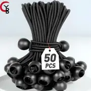 50-pcs Bungee Balls,black Cord for Canopy Tarp, Uv Resistant,with Elastic String