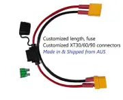 Fused XT30/60/90 lead cable. Customized length. Customized fuse size.