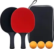 Bestgift Table Tennis Racket Set Ping Pong Paddle Set with 2 Professional Rackets 3 ABS Balls Portable Storage Case