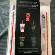 Starbucks 2021 Holiday Christmas Reusable Cold Cups with Straws/Lids 24 ounce