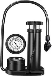 Toyvian Mini Portable Tire Floor Pump High Pressure Foot Inflator for Bikes and More Durable Construction with Pressure Gauge Black Color for Quick Inflation