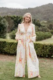 [PUP3] Celestine Jumpsuit - Pink Floral XS Pink
