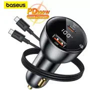 Baseus PD 100W USB Type C Car Charger Quick Charging Adpater For iPhone Samsung