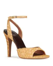 Jeffrey Campbell Women's Bar-Hop-f Spot Print Calf Hair High Heel Sandals