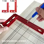 Woodworking Scriber Aluminum Alloy L Type Ruler Hole Positioning Crossed Gauge