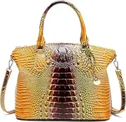[Makcr Joacbv] Women Purse Satchel Bag Long Crossbody Classy Tote Bag Top Handle Vegan Leather Ladies Handbags Embossed Pattern