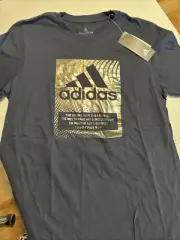 Adidas Badge of Sport Foil Box Amplifier S Blue W Silver Graphic NWT