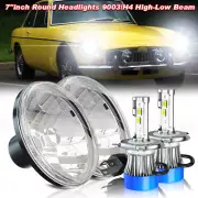 Pair 7" inch Round LED Headlights Hi/Lo Beam Sealed Lamp For MG MGB 1969-1981 (for: MG)