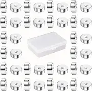 [MJust] 18G 20G Screw Ball Backs Flat Earring Backs Stainless Steel Replacement Balls Metal Earring Backs for Studs Piercing Parts for Body Jewelry 20-60Pcs