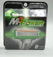 8 Gillette MACH3 M3 Power Razors Blades Cartridges Refills Shaver USA Authentic