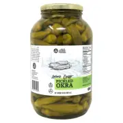 Lara's Crisp Pickled Okra - Gluten-Free, All-Natural Okra (1/2 Gallon)